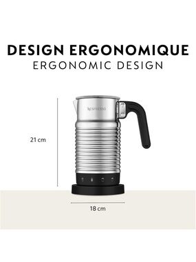 Nespresso Aeroccino 4. Milk Frother - Stainless Steel & Black